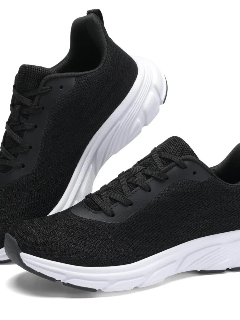 Women's Black Running Shoes Breathable Casual Non Slip Walking Sneakers